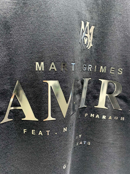 Amiri Laser-Cut Logo Distressed T-Shirt