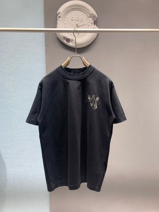 Amiri Laser-Cut Logo Distressed T-Shirt