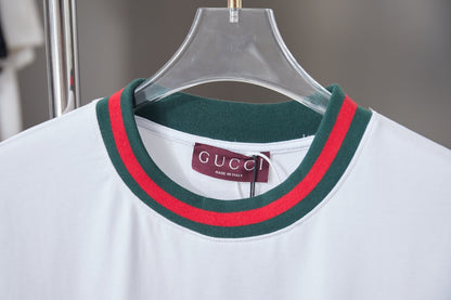 Gucci Classic Red and Green Ribbed T-Shirt – 26SS Early Spring Collection