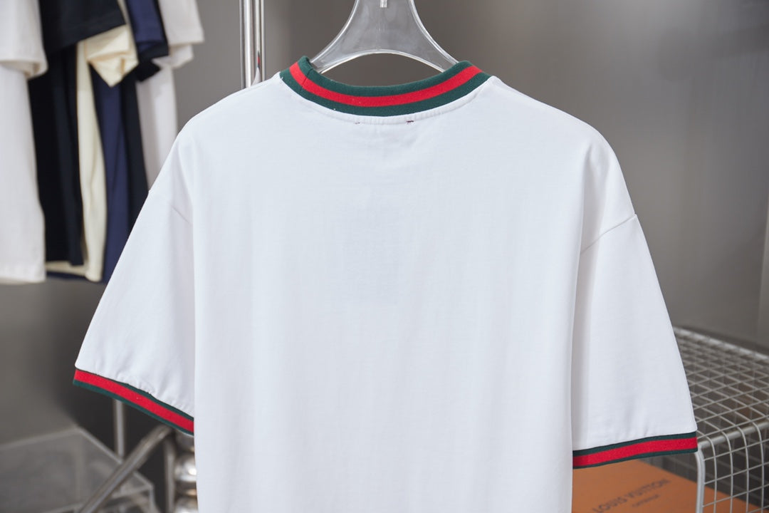 Gucci Classic Red and Green Ribbed T-Shirt – 26SS Early Spring Collection