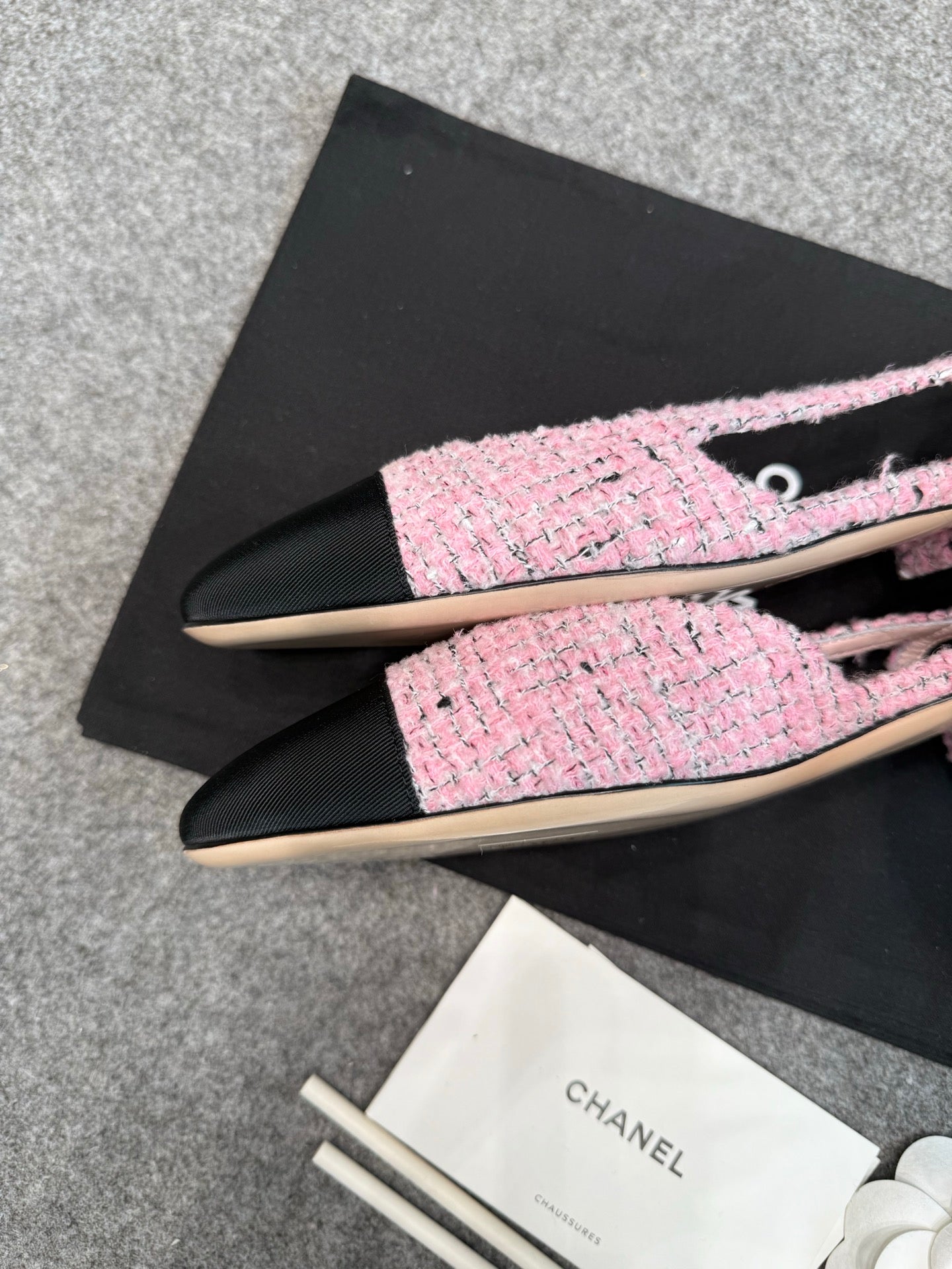 Chanel Classic Pink Tweed Slingbacks