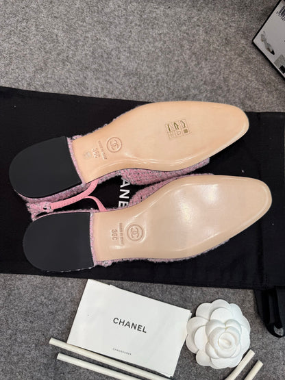 Chanel Classic Pink Tweed Slingbacks
