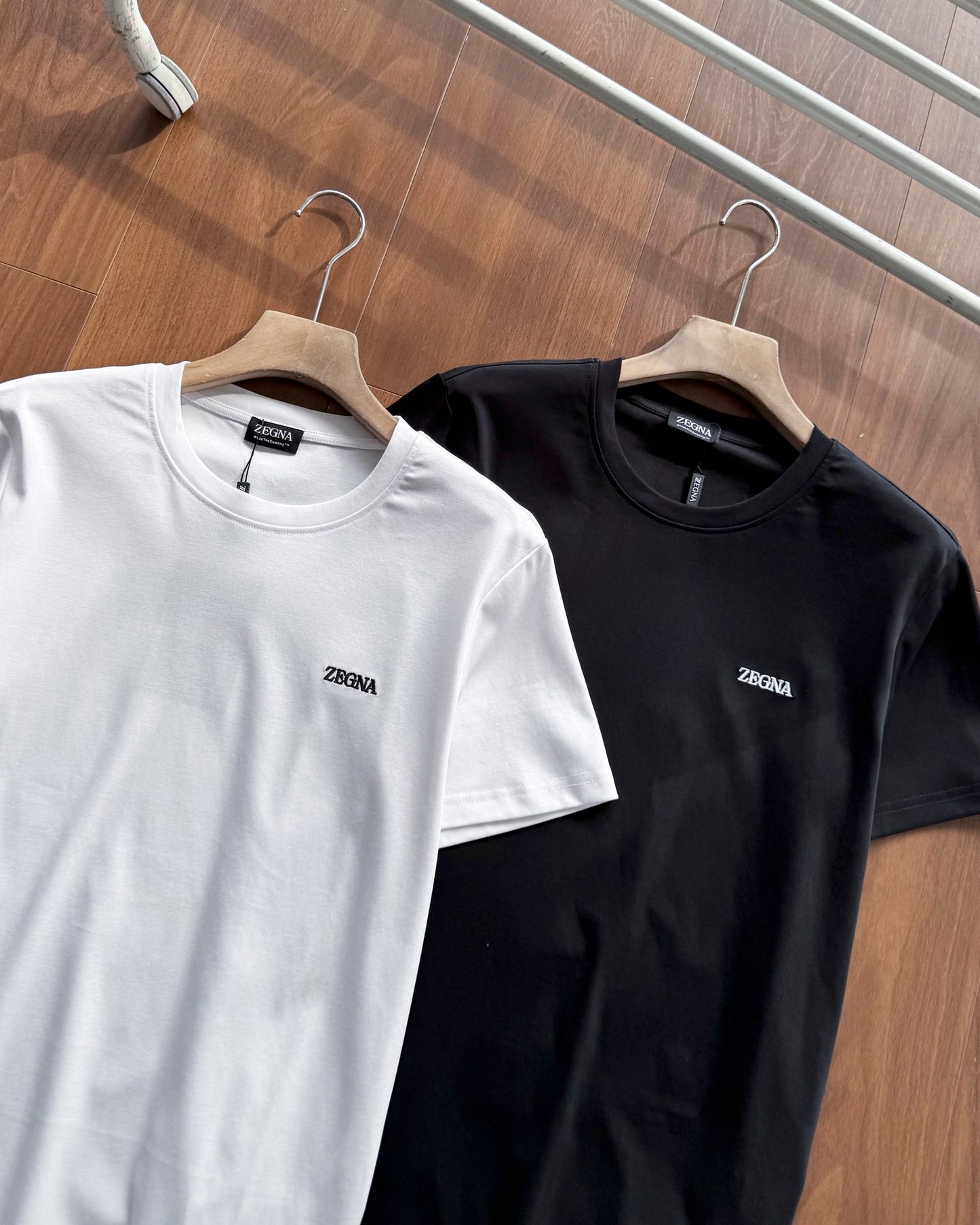 Zegna Classic Logo Embroidery Cotton T-Shirt