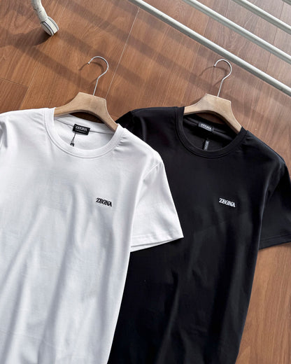 Zegna Classic Logo Embroidery Cotton T-Shirt