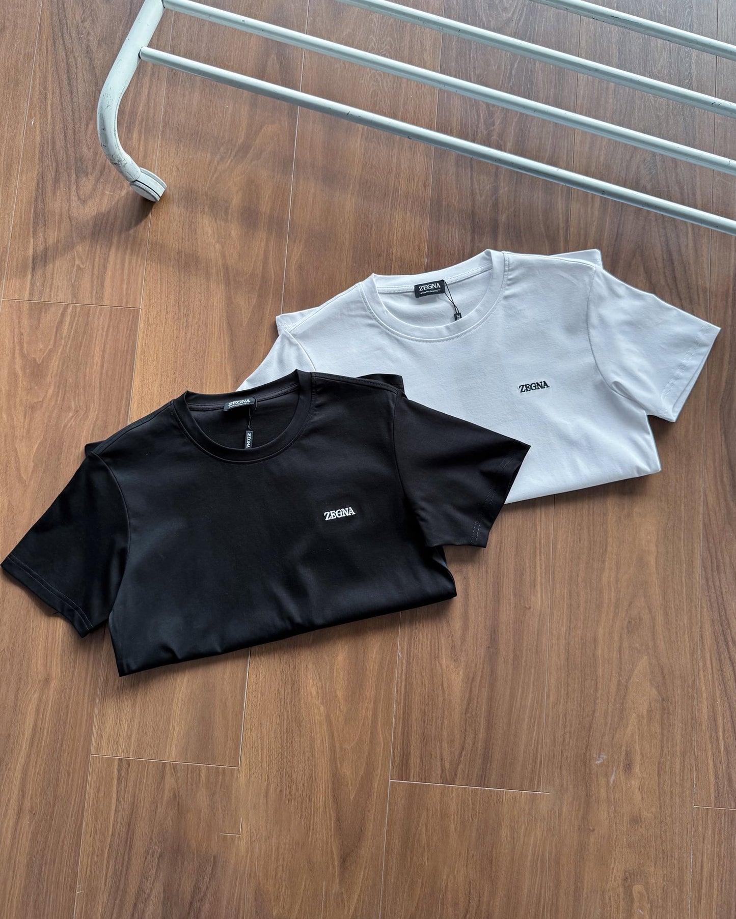 Zegna Classic Logo Embroidery Cotton T-Shirt