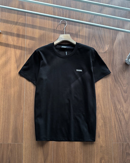 Zegna Classic Logo Embroidery Cotton T-Shirt