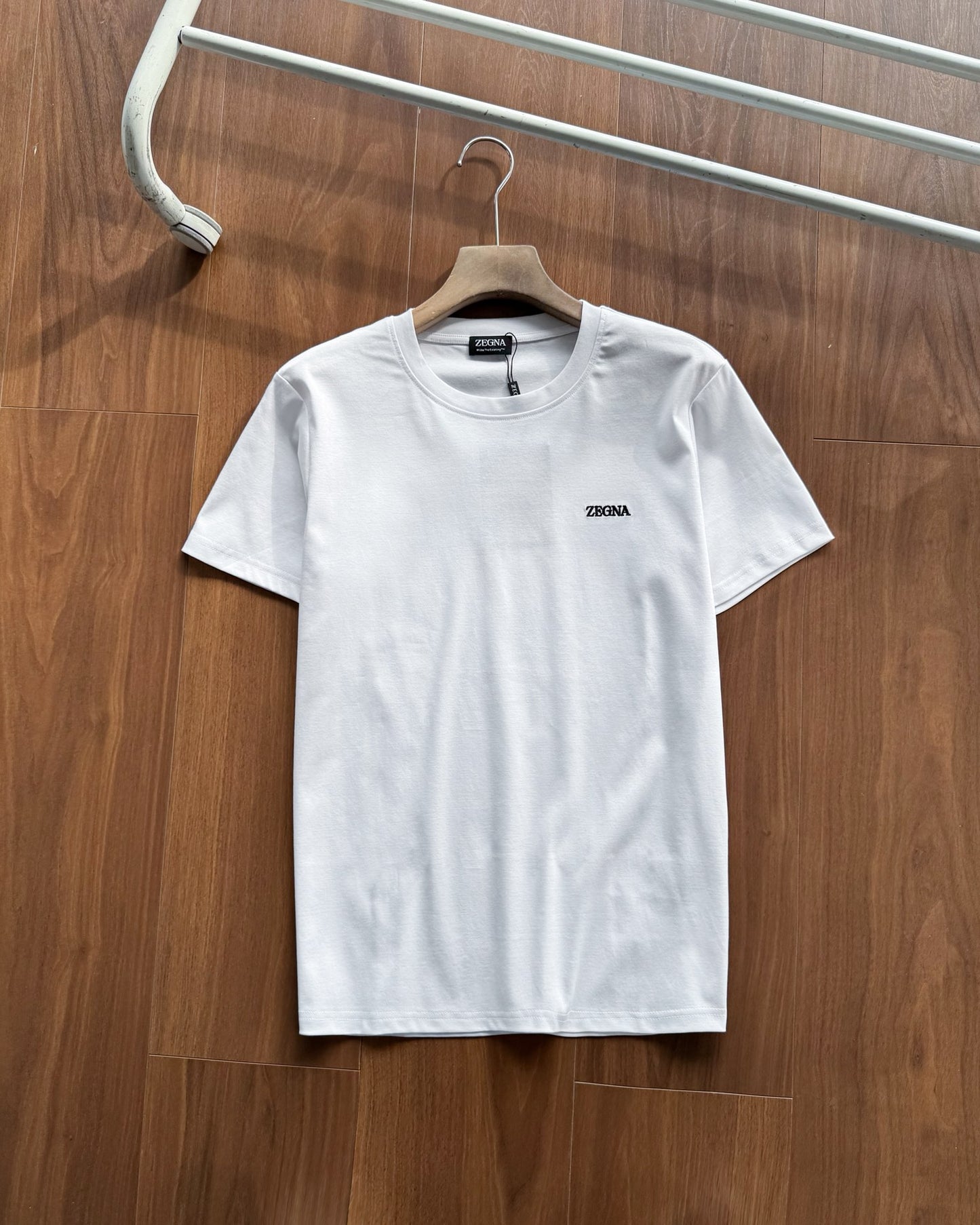 Zegna Classic Logo Embroidery Cotton T-Shirt
