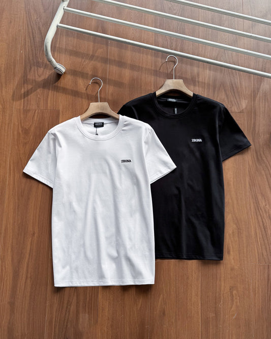 Zegna Classic Logo Embroidery Cotton T-Shirt