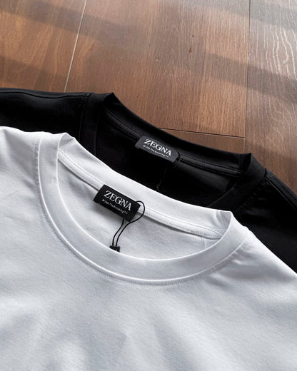 Zegna Classic Logo Embroidery Cotton T-Shirt