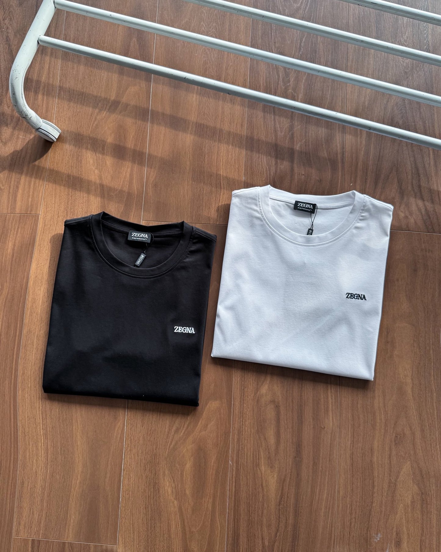 Zegna Classic Logo Embroidery Cotton T-Shirt
