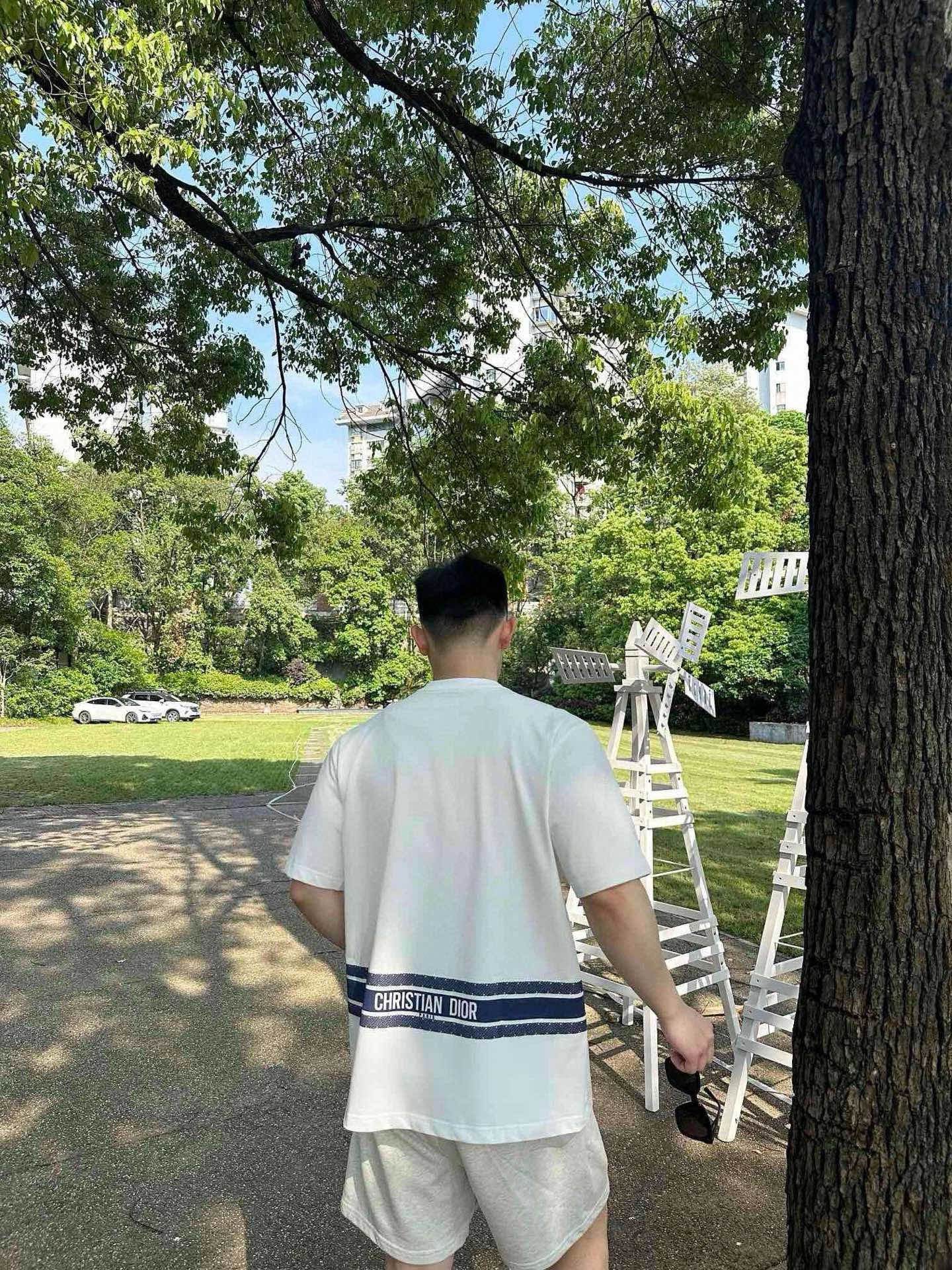 Dior Jacquard Pocket & Back Stripe T-Shirt