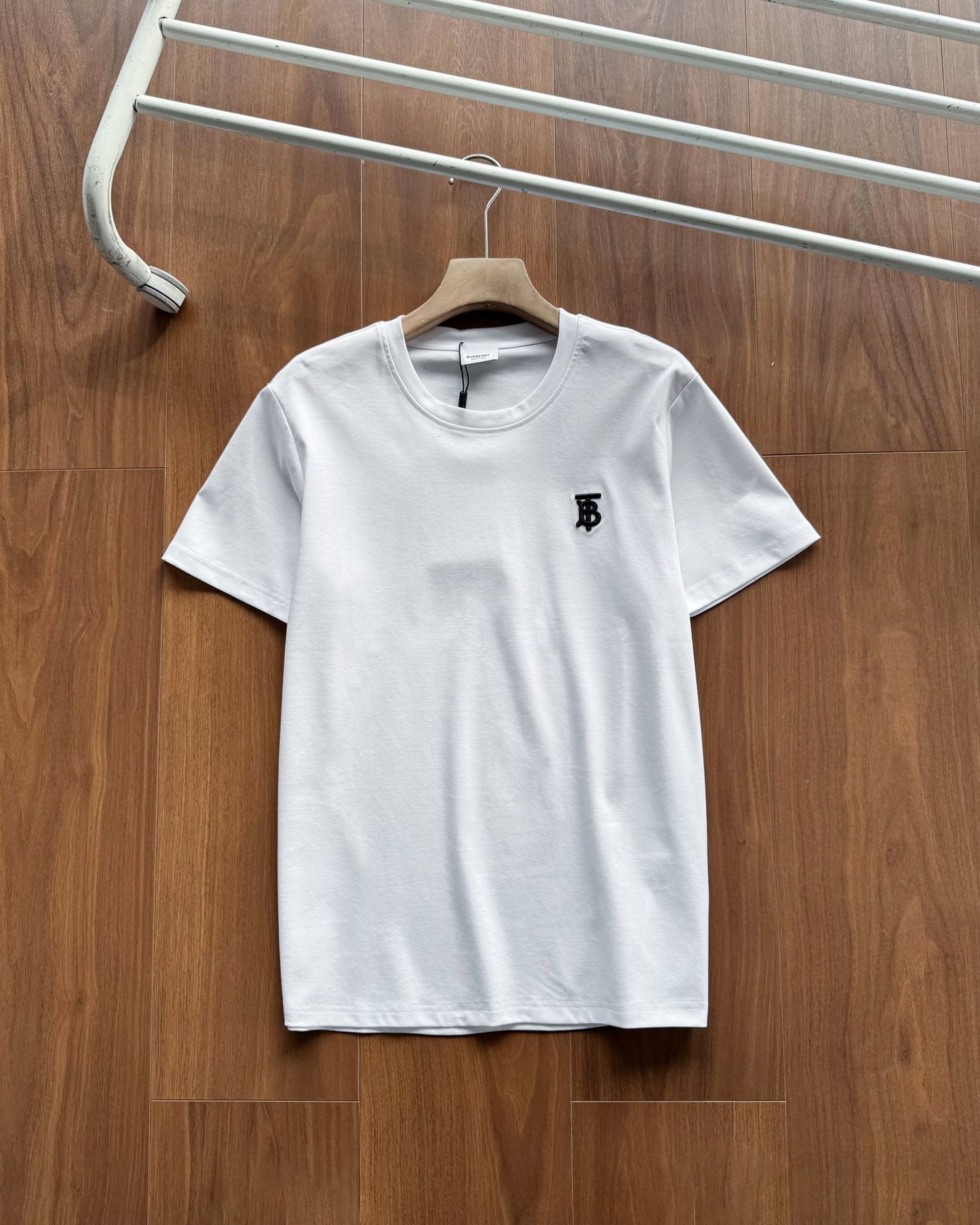 Burberry Embroidered Logo Mercerized Cotton T-Shirt