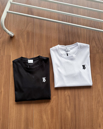 Burberry Embroidered Logo Mercerized Cotton T-Shirt