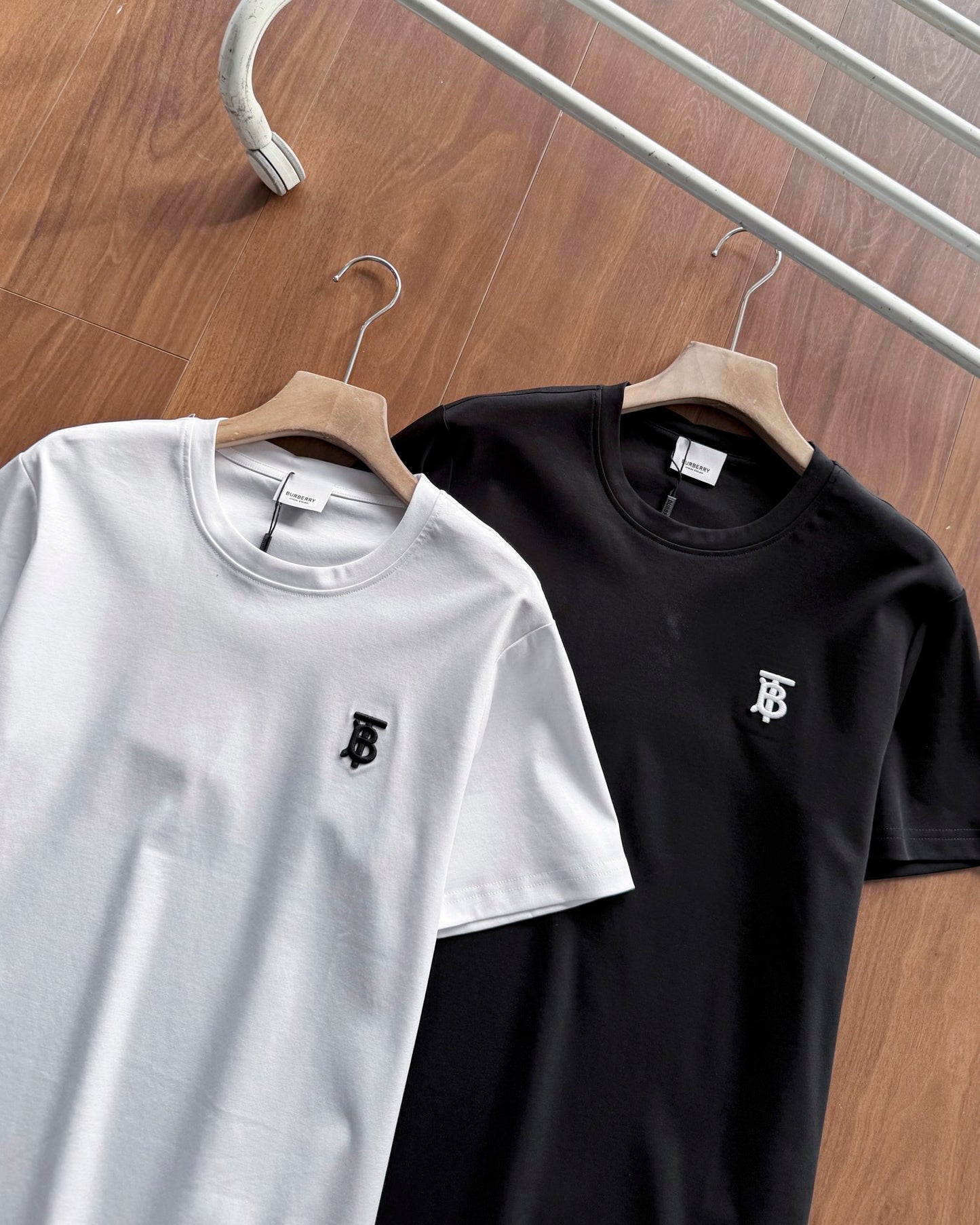 Burberry Embroidered Logo Mercerized Cotton T-Shirt