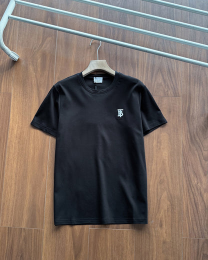 Burberry Embroidered Logo Mercerized Cotton T-Shirt