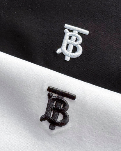 Burberry Embroidered Logo Mercerized Cotton T-Shirt