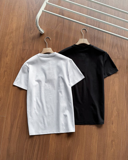 Burberry Embroidered Logo Mercerized Cotton T-Shirt