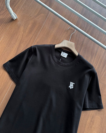 Burberry Embroidered Logo Mercerized Cotton T-Shirt