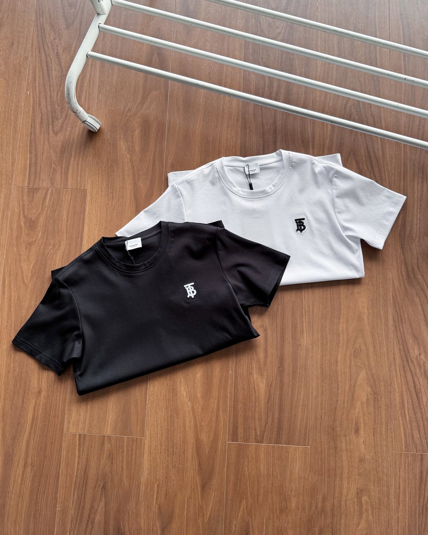 Burberry Embroidered Logo Mercerized Cotton T-Shirt