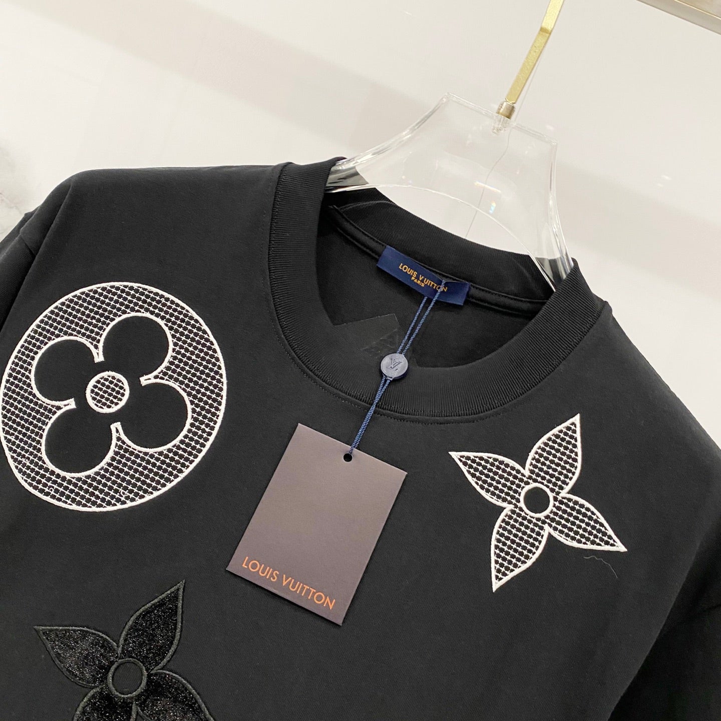 Louis Vuitton 320g Clover Grid Embroidery T-Shirt