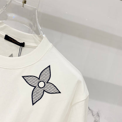 Louis Vuitton 320g Clover Grid Embroidery T-Shirt