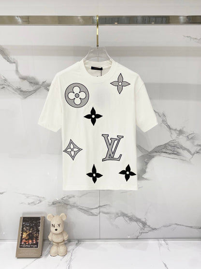 Louis Vuitton 320g Clover Grid Embroidery T-Shirt
