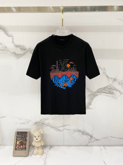 Louis Vuitton Eiffel Tower Silicone Logo T-Shirt – 2025SS
