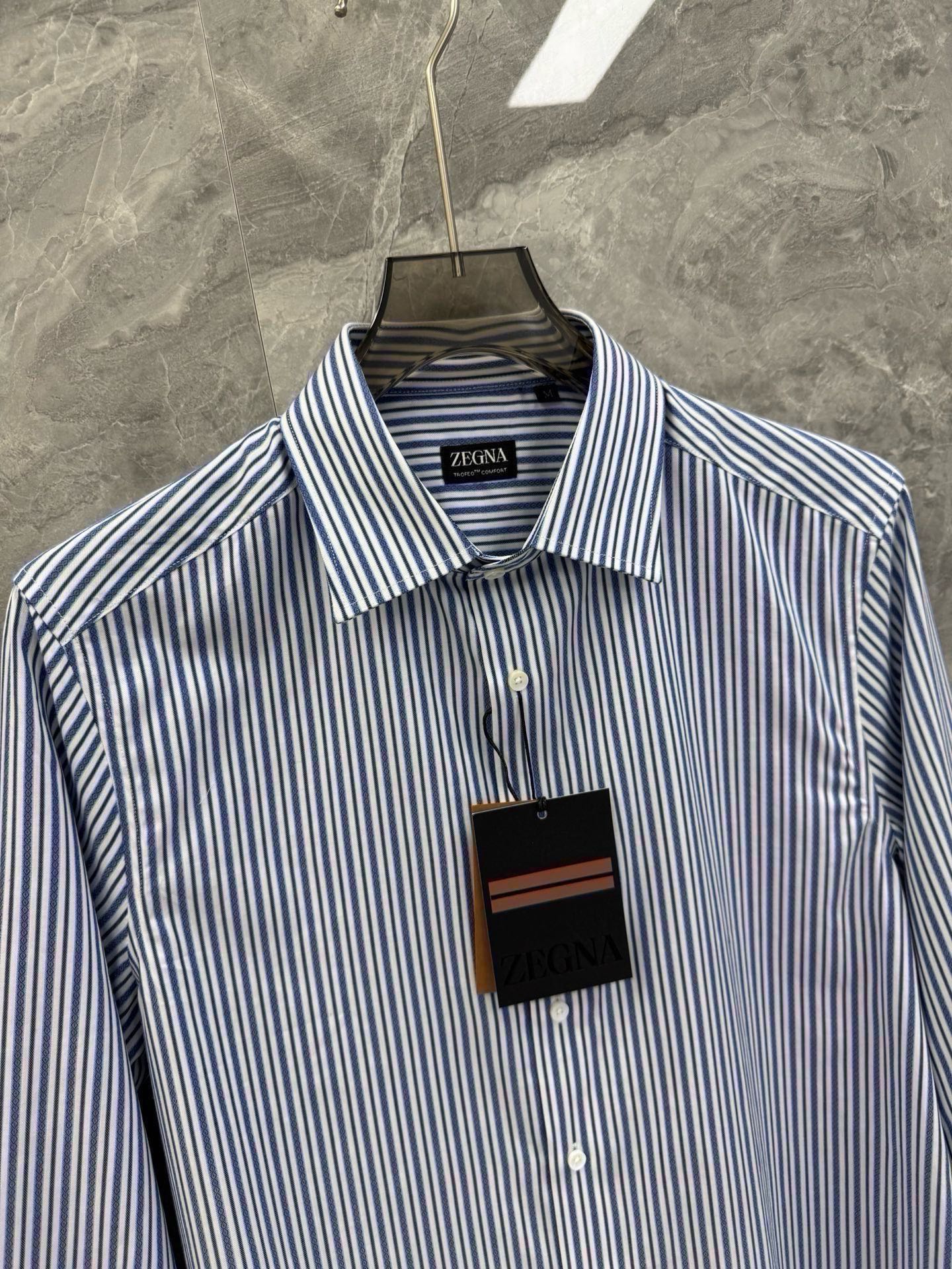 Zegna Vertical Striped Cotton Shirt – Spring/Summer Collection – 26SS