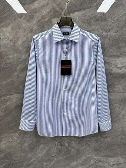 Zegna Vertical Striped Cotton Shirt – Spring/Summer Collection – 26SS