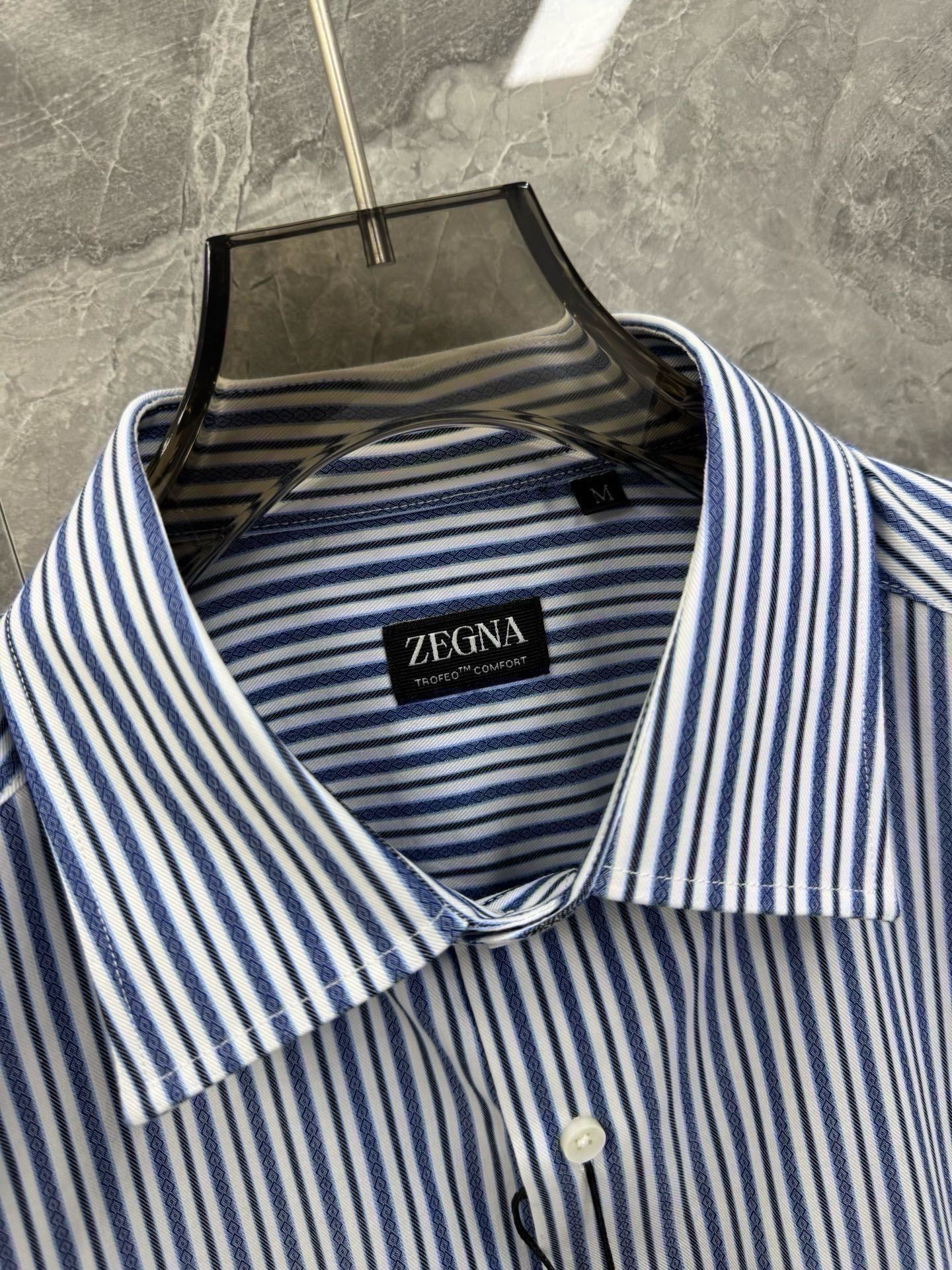 Zegna Vertical Striped Cotton Shirt – Spring/Summer Collection – 26SS