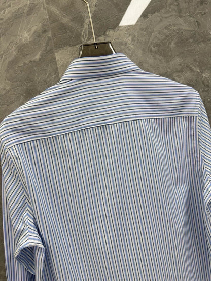 Zegna Vertical Striped Cotton Shirt – Spring/Summer Collection – 26SS