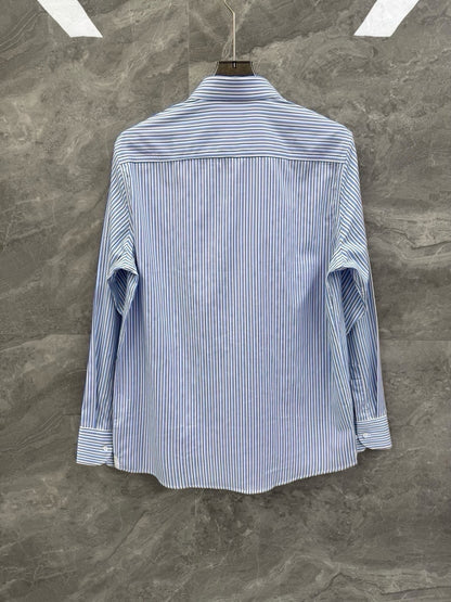 Zegna Vertical Striped Cotton Shirt – Spring/Summer Collection – 26SS