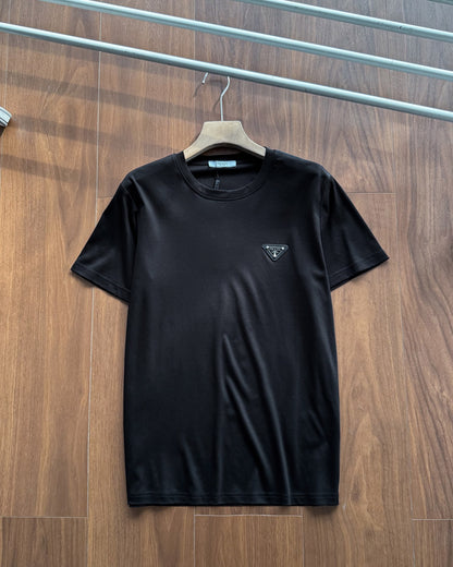 Prada Embroidered Logo Mercerized Cotton T-Shirt