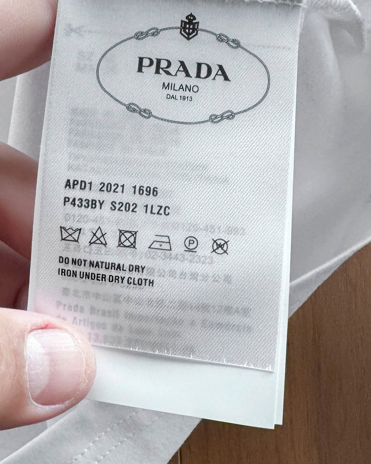 Prada Embroidered Logo Mercerized Cotton T-Shirt