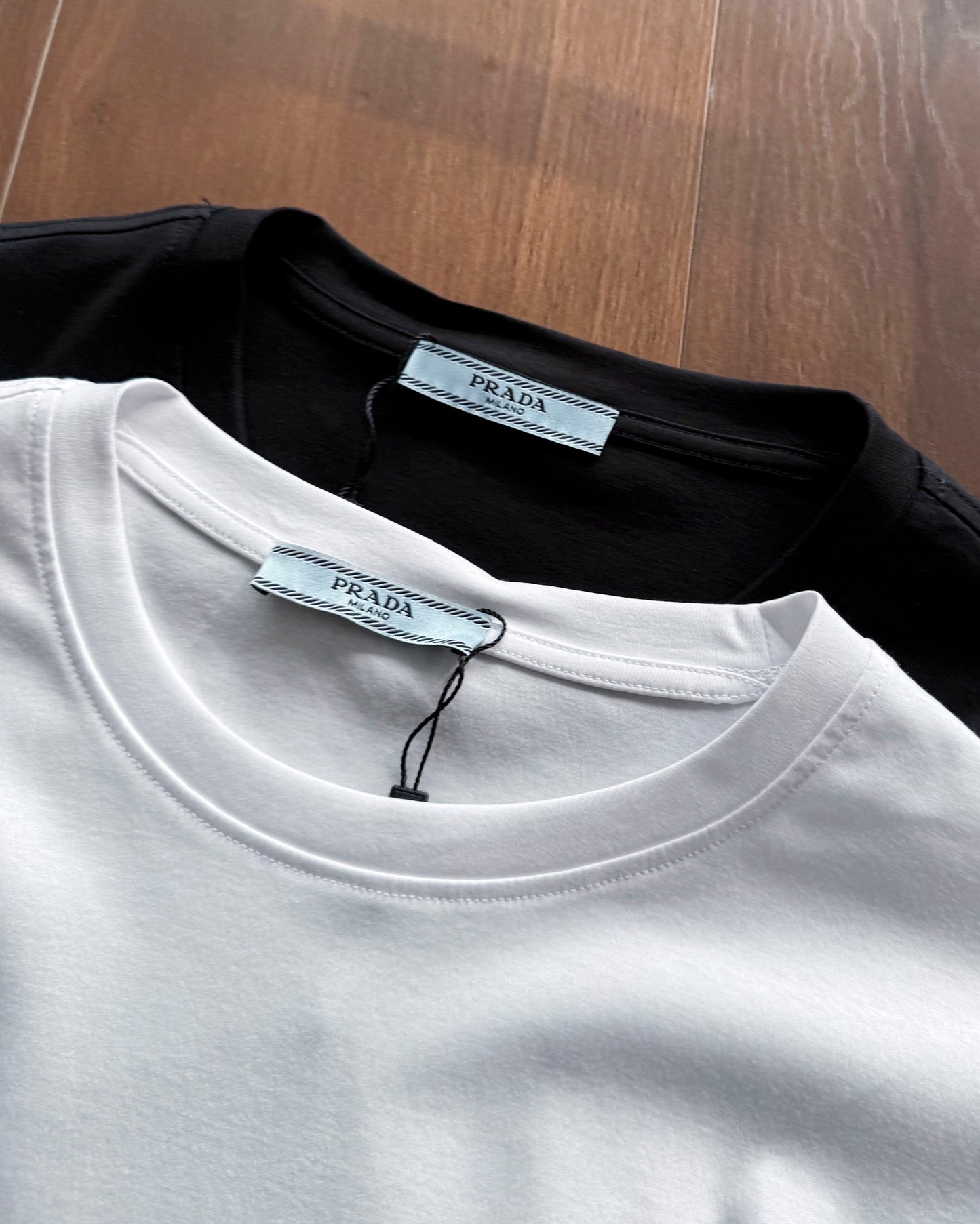 Prada Embroidered Logo Mercerized Cotton T-Shirt