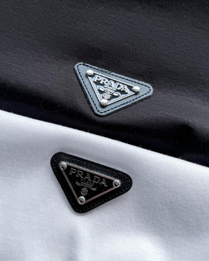 Prada Embroidered Logo Mercerized Cotton T-Shirt