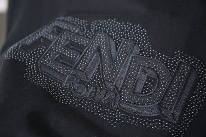 Fendi Embroidered Logo Rhinestone T-Shirt – 26SS Early Spring Collection