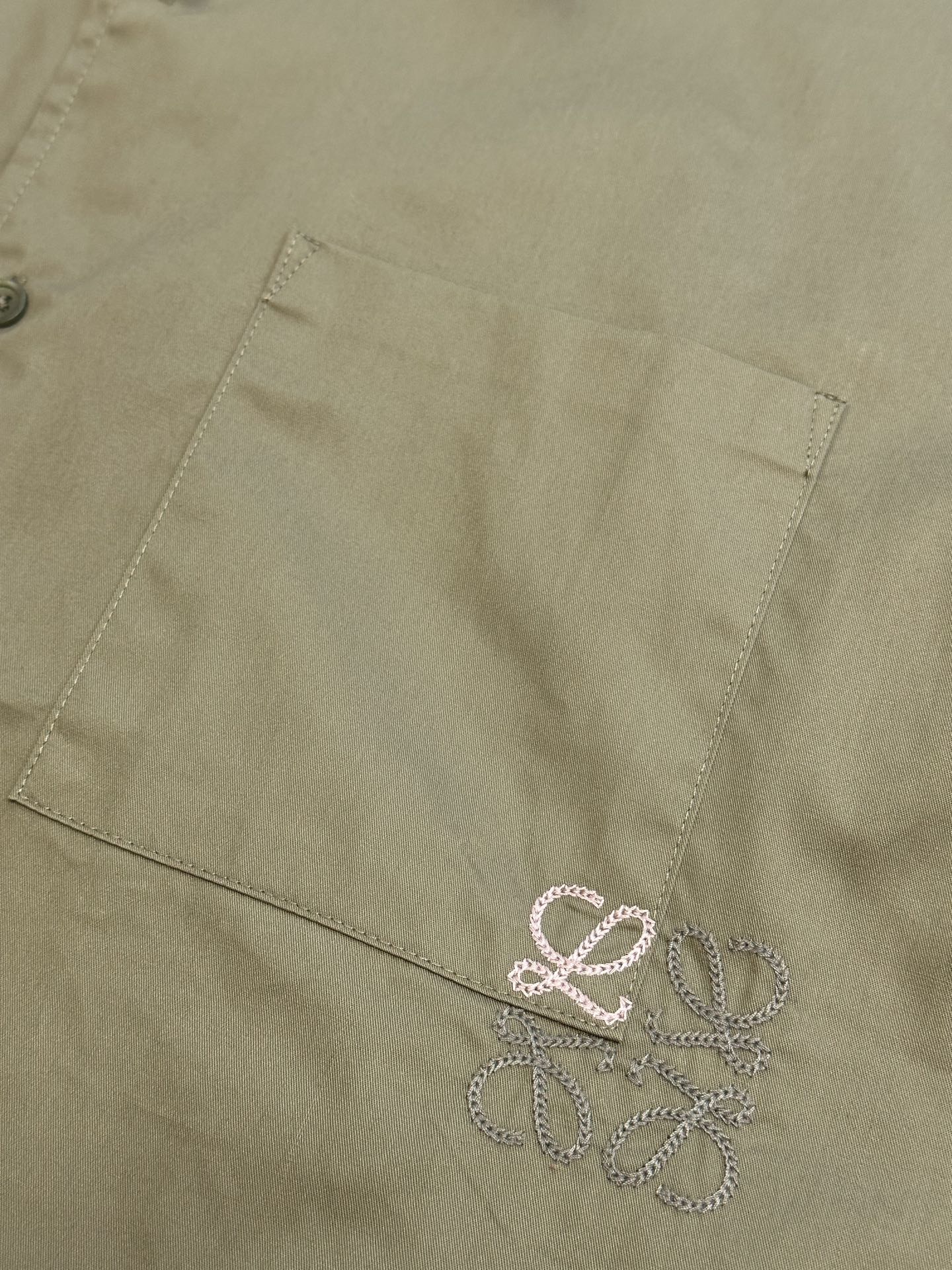 Loewe Anagram Two-Tone Embroidered Pocket Shirt