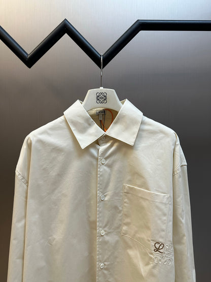 Loewe Anagram Two-Tone Embroidered Pocket Shirt