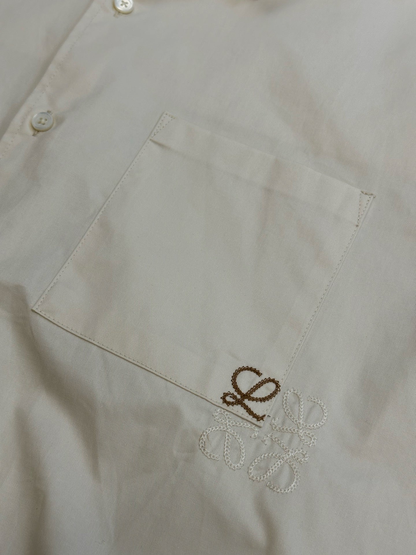 Loewe Anagram Two-Tone Embroidered Pocket Shirt