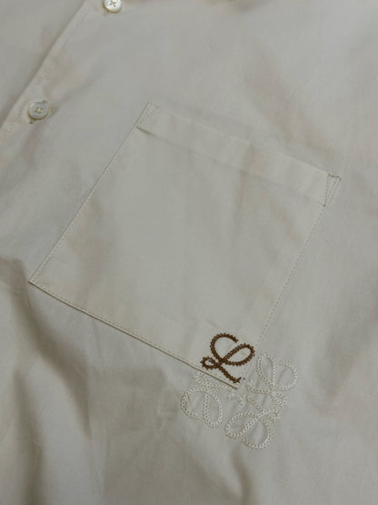 Loewe Anagram Two-Tone Embroidered Pocket Shirt