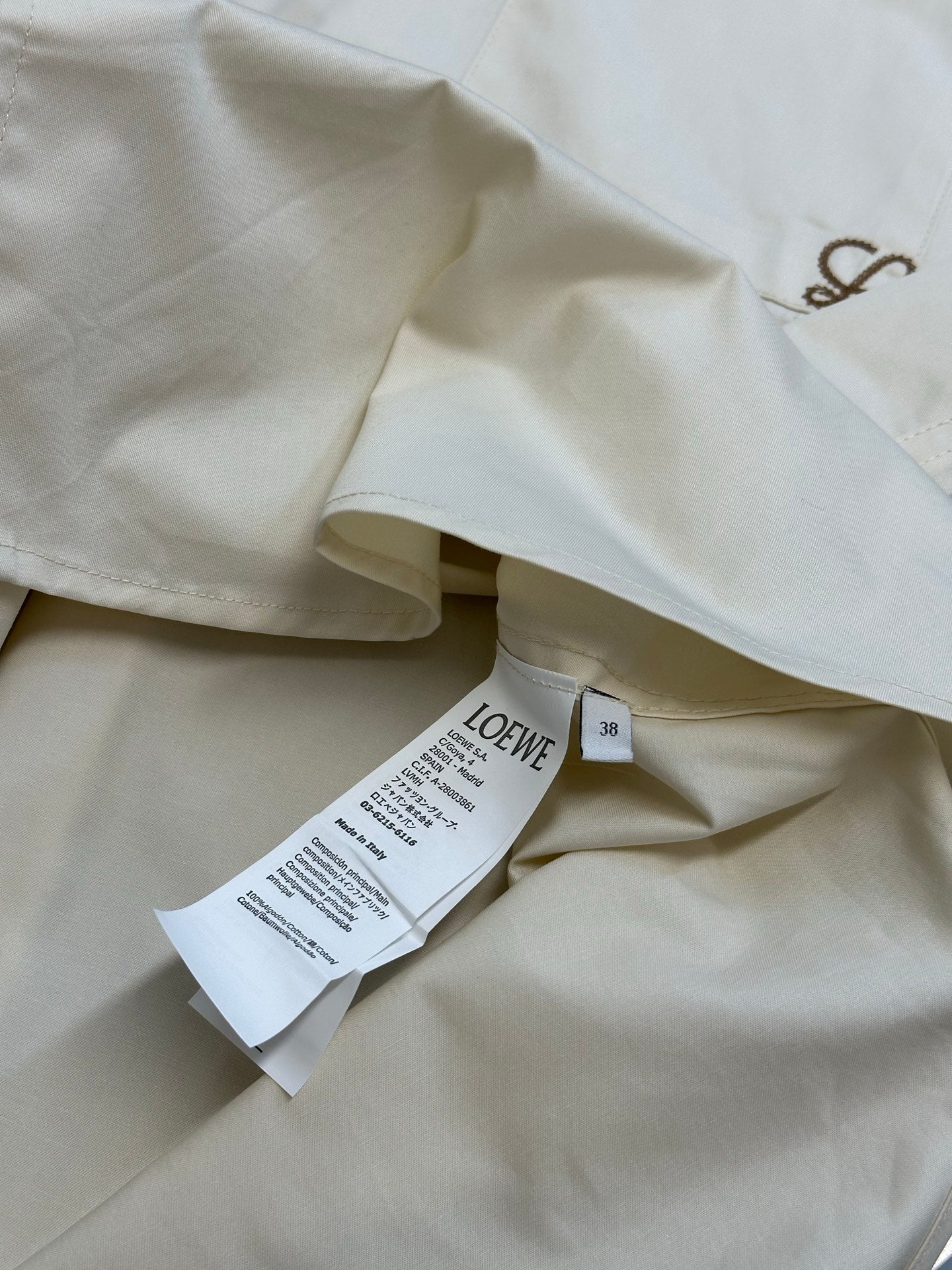 Loewe Anagram Two-Tone Embroidered Pocket Shirt