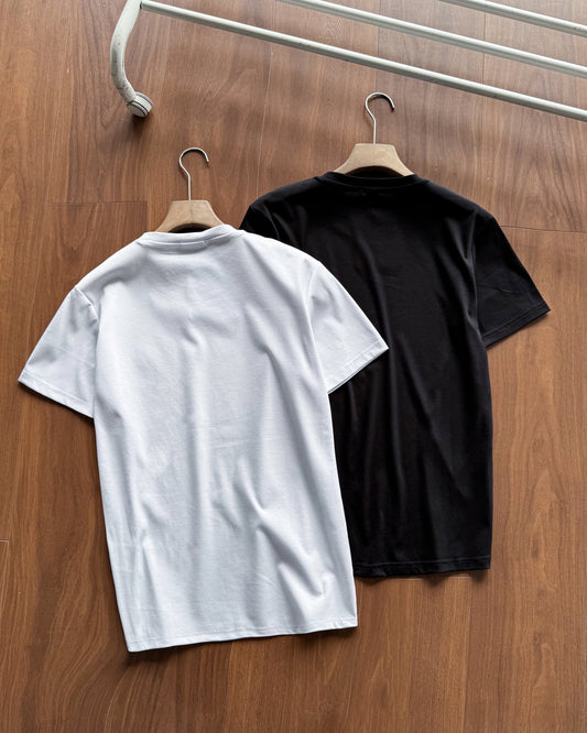 Moncler Small Logo Embroidered Mercerized Cotton T-Shirt