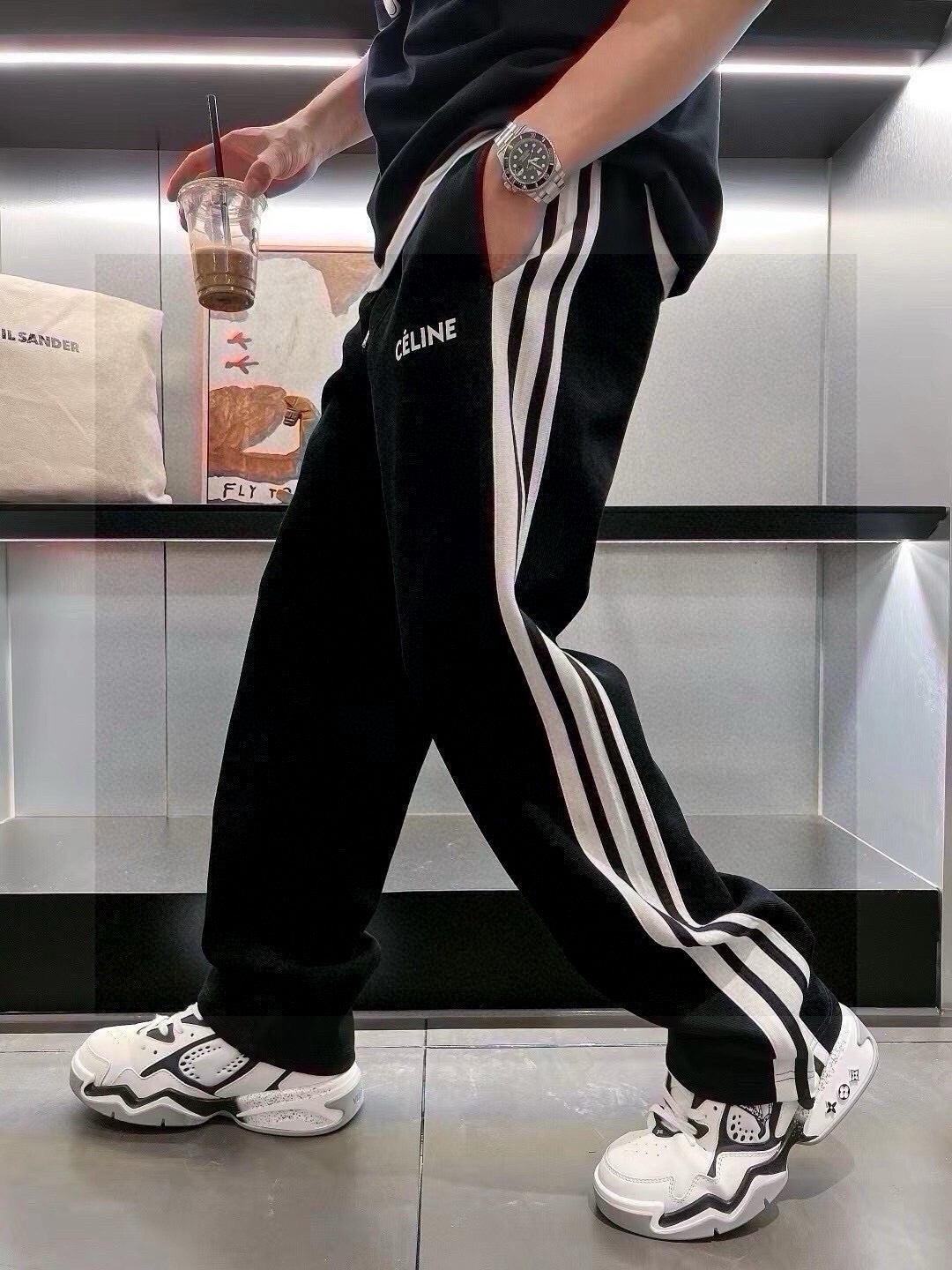 Celine Side-Striped Logo Drawstring Pants – 23SS