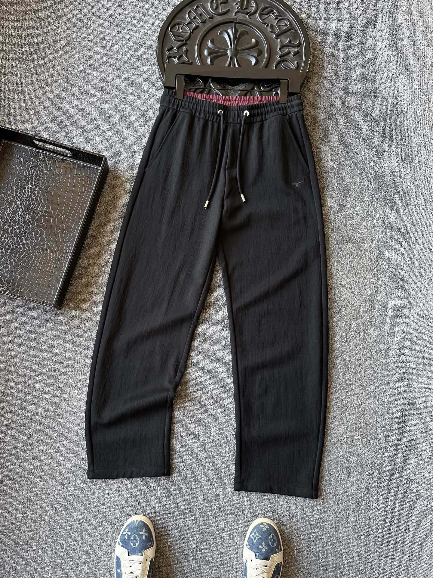 Dior Embroidered CD Lyocell Linen Curved Leg Trousers