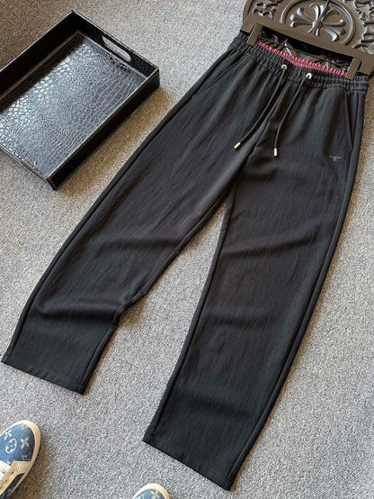 Dior Embroidered CD Lyocell Linen Curved Leg Trousers