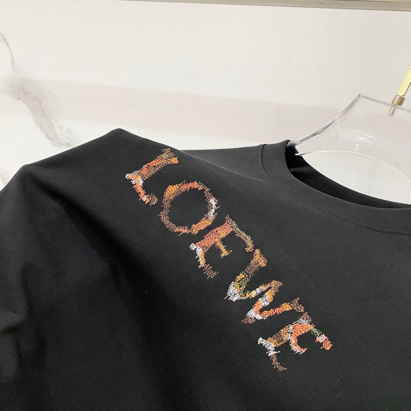 Loewe Rainbow Logo Embroidered Cotton T-Shirt