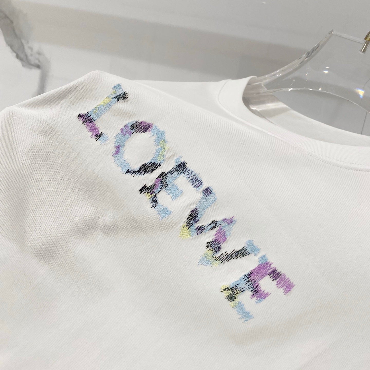 Loewe Rainbow Logo Embroidered Cotton T-Shirt