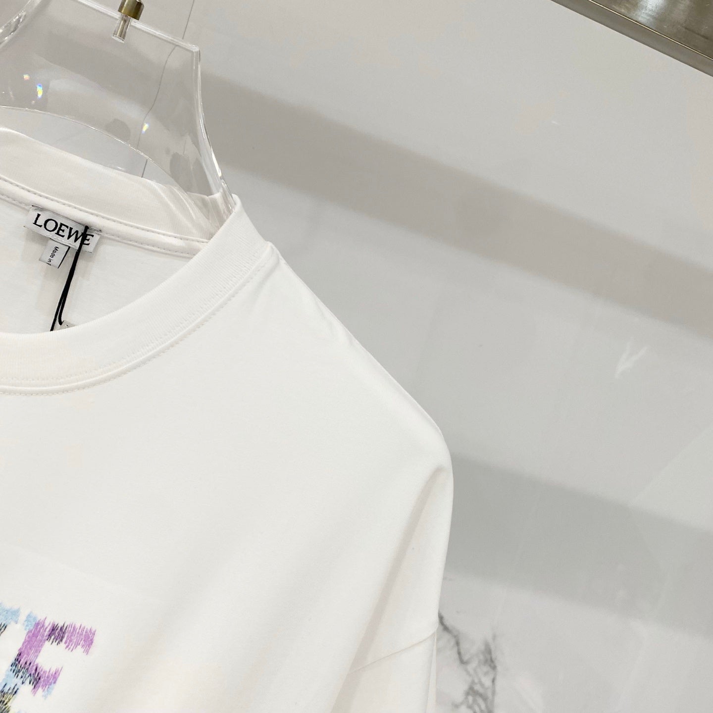 Loewe Rainbow Logo Embroidered Cotton T-Shirt