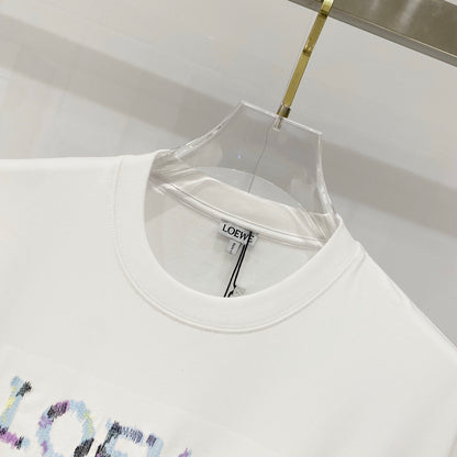 Loewe Rainbow Logo Embroidered Cotton T-Shirt